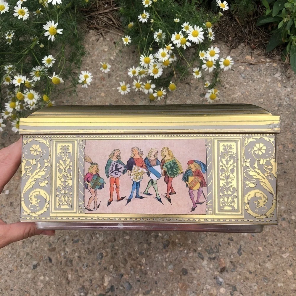 Vintage Lebkuchen Schmidt Biscuit Tin - German Treasure Chest